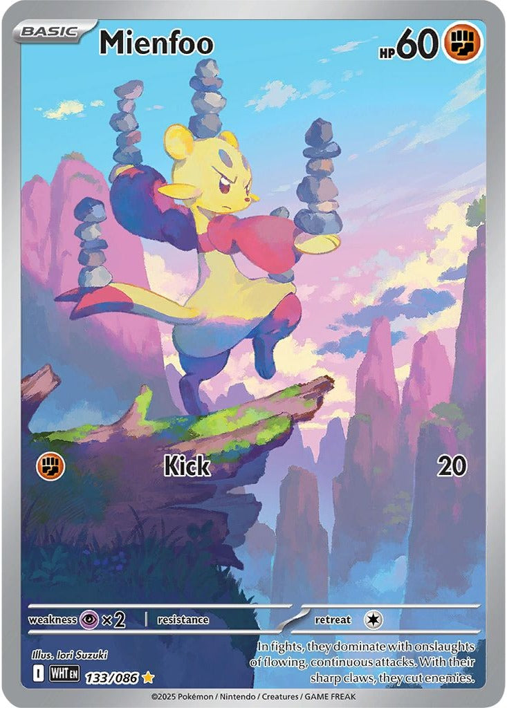 Mienfoo 133/086 White Flare Pokemon card, official image