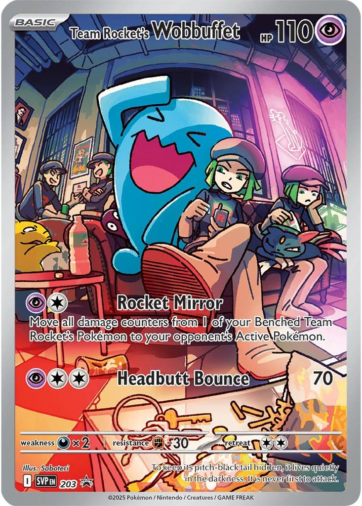 Team Rocket's Wobbuffet SVP203 Scarlet & Violet Promos Pokemon card, official image