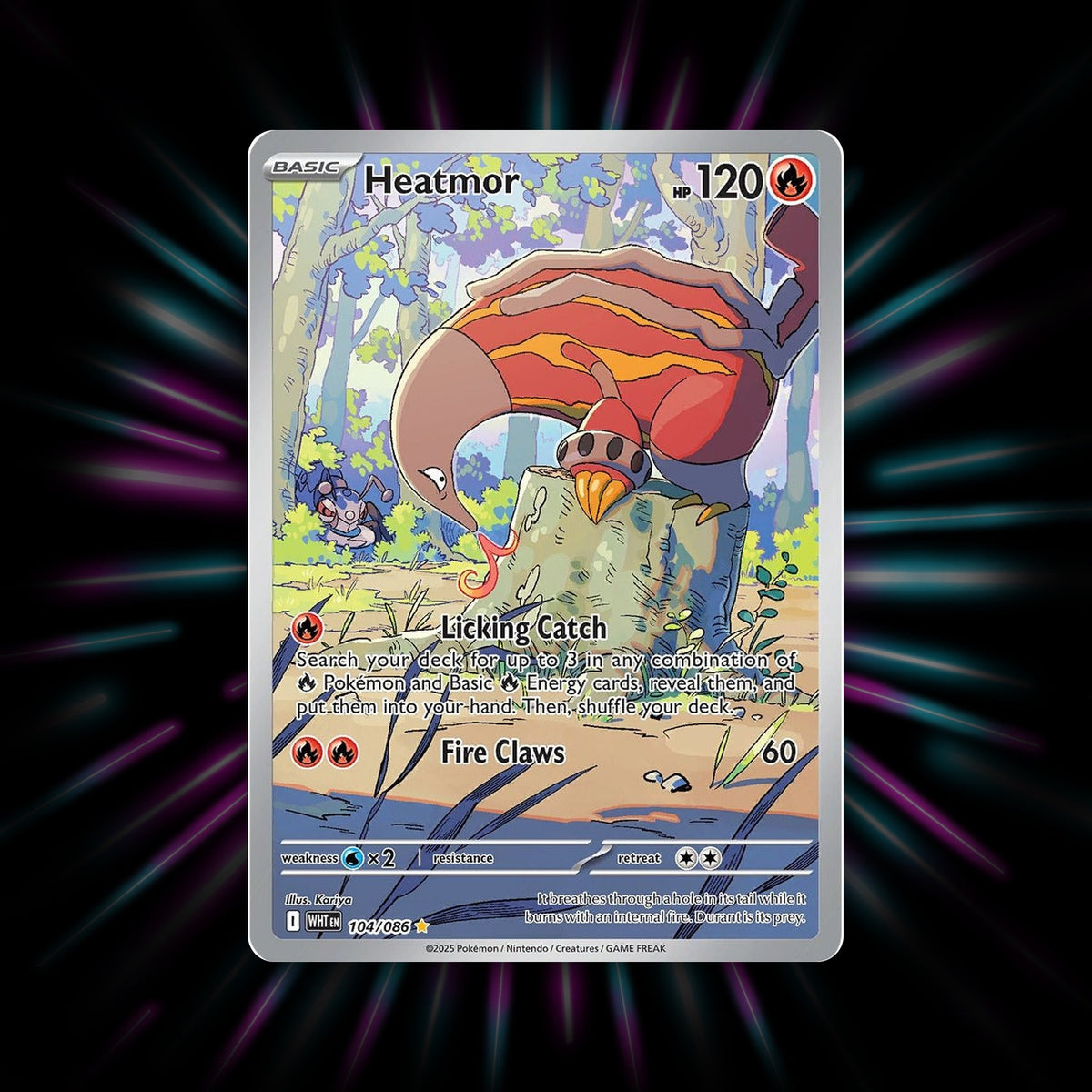 Heatmor 104/086 White Flare Illustration Rare Pokemon card