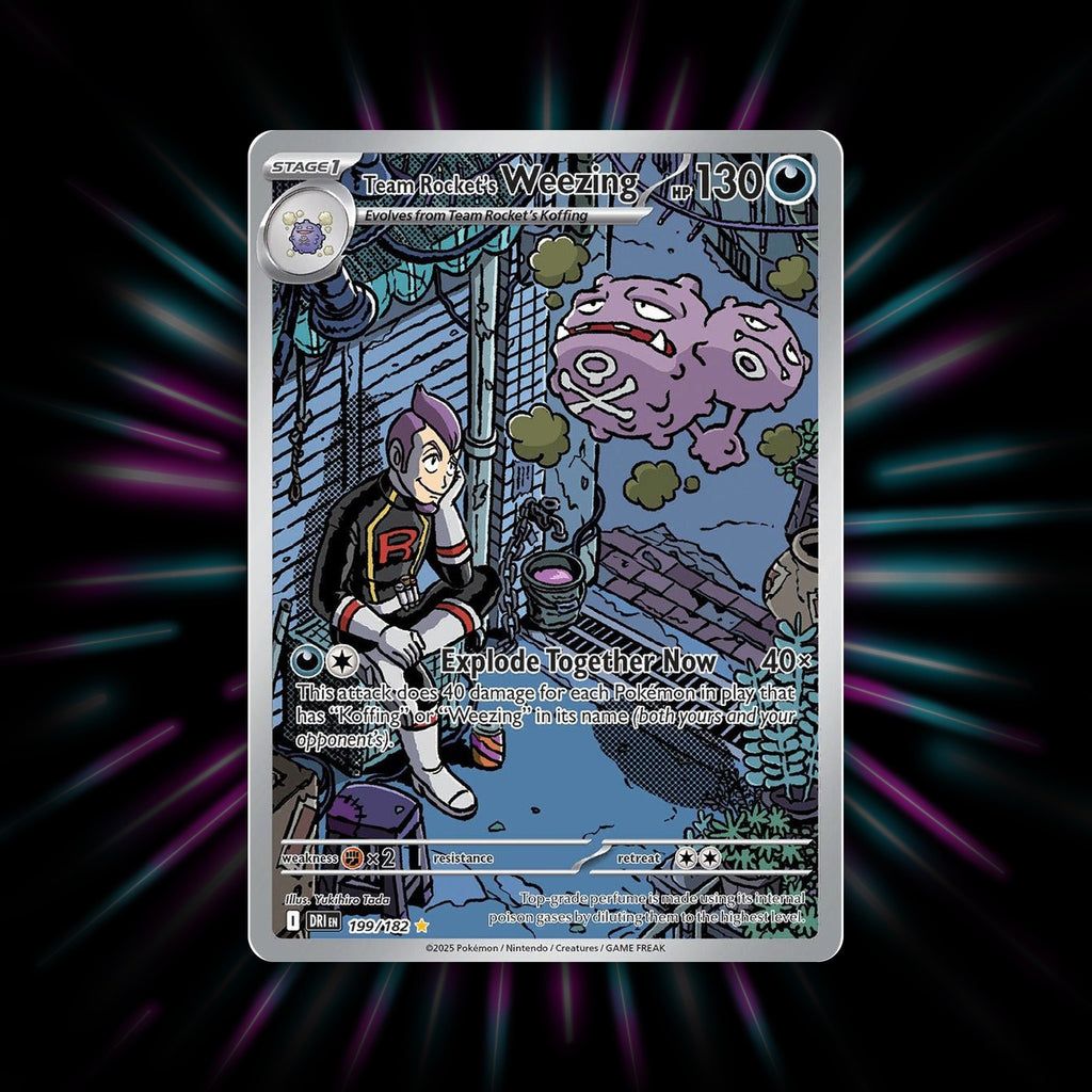 Team Rocket's Weezing 199/182 Destined Rivals Pokemon card