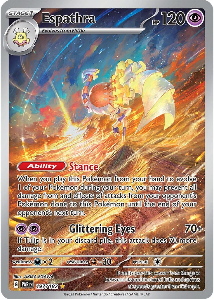 Espathra 197/182 Paradox Rift Pokemon card, official image