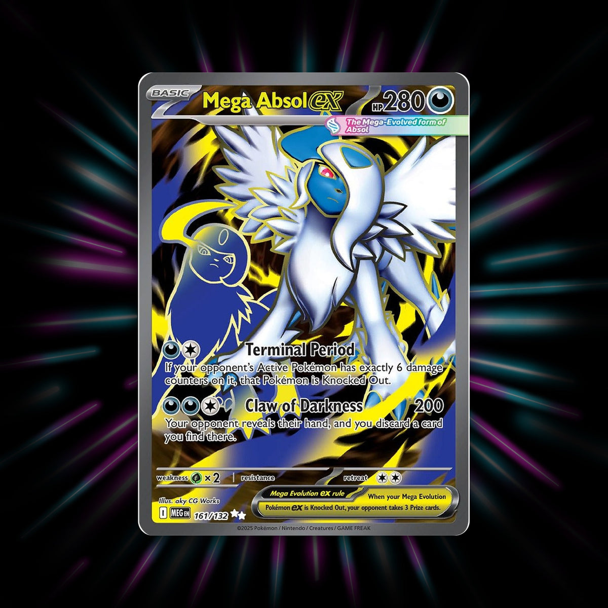 Mega Absol ex 161/132 Mega Evolution Pokemon card
