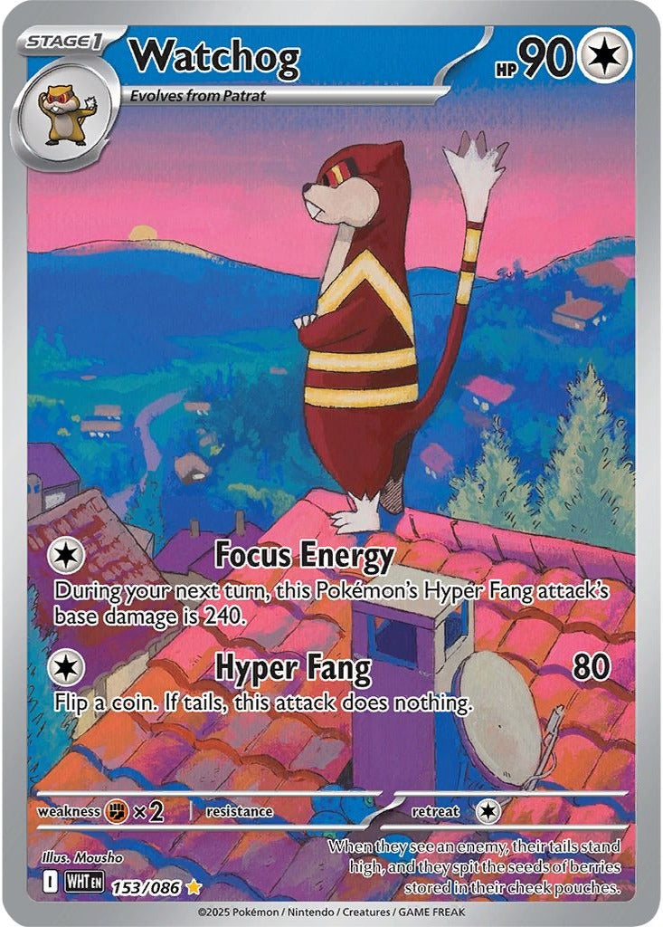 Watchog 153/086 White Flare Pokemon card, official image