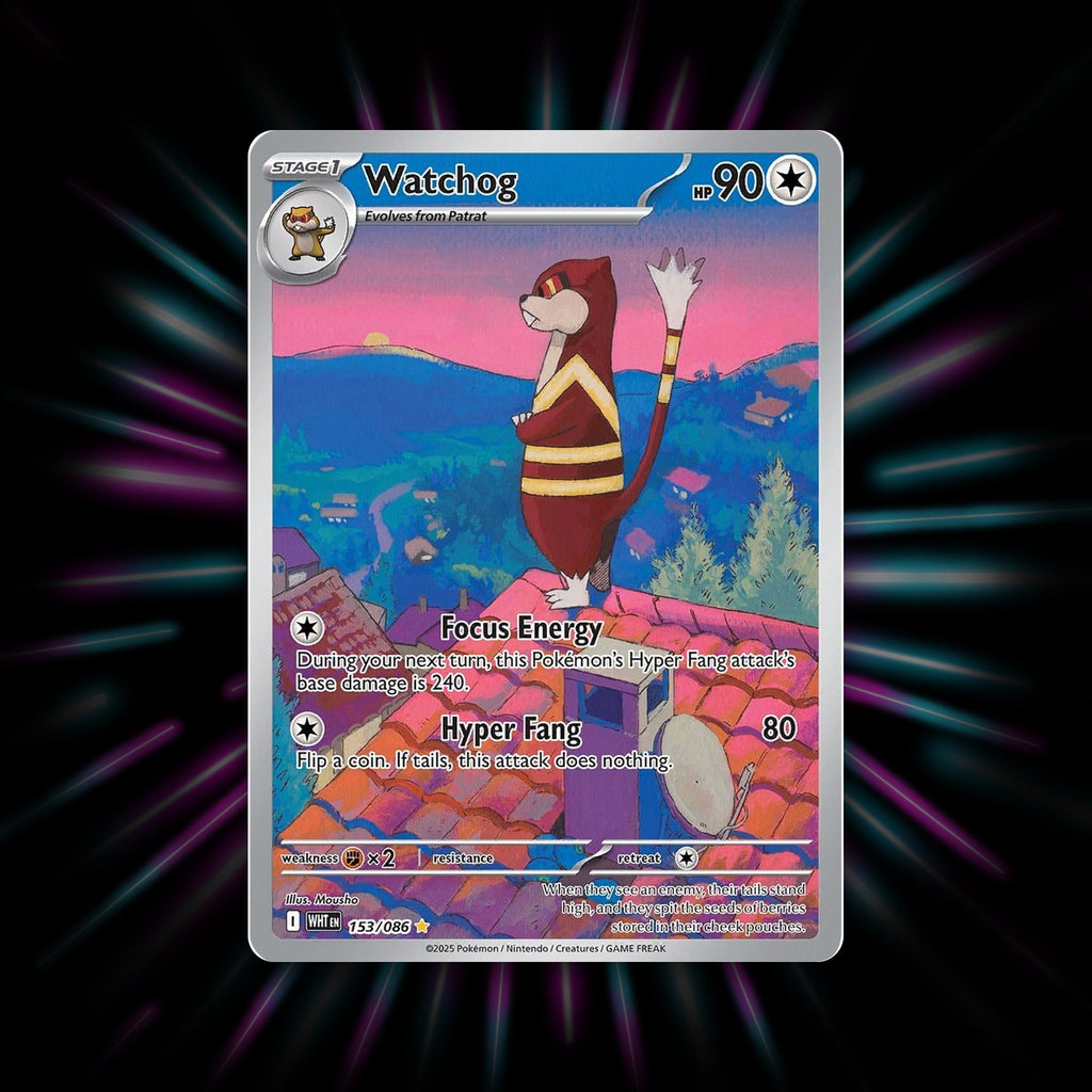 Watchog 153/086 White Flare Illustration Rare Pokemon card