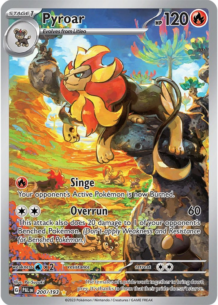 Pyroar 200/193 Paldea Evolved Pokemon card, official image