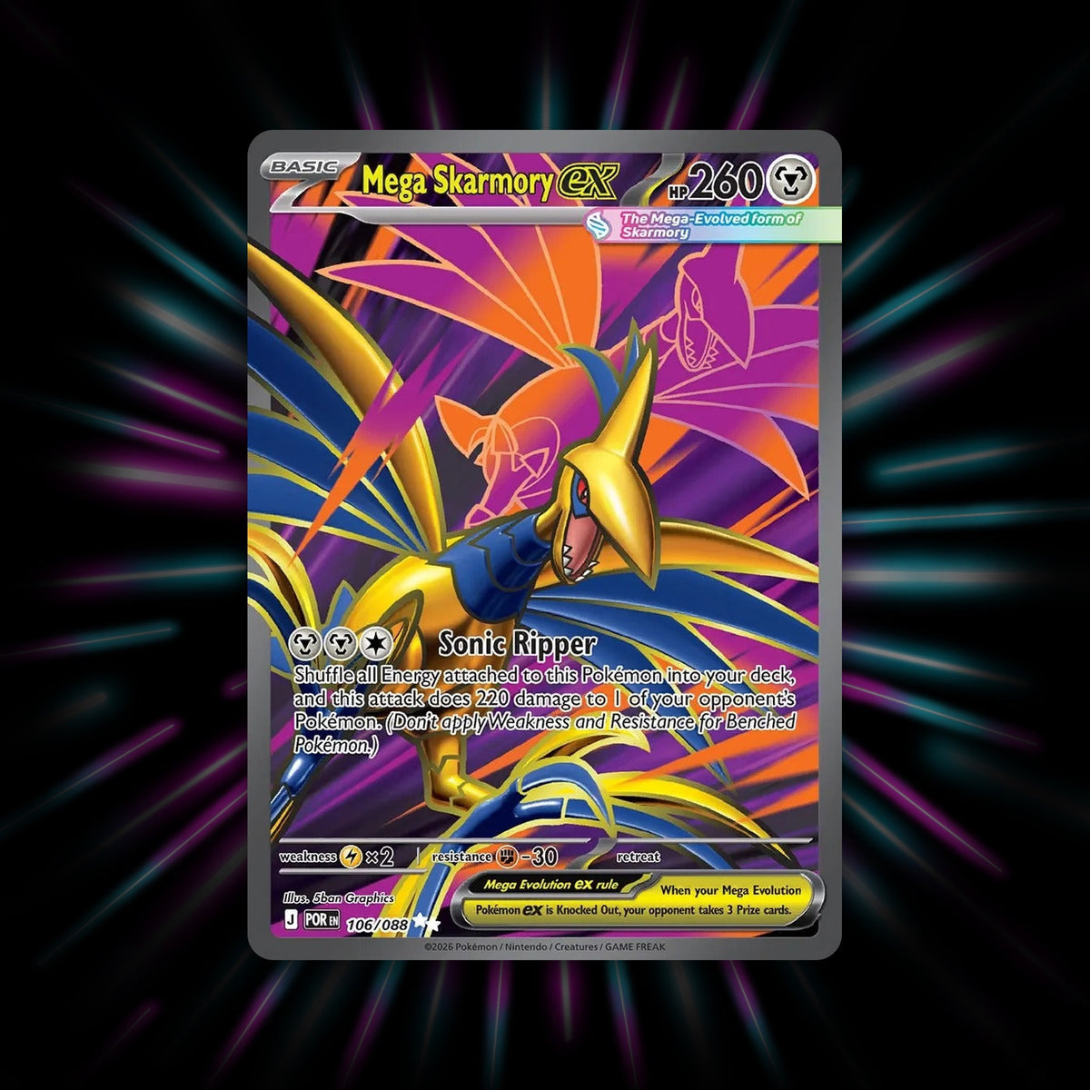 Mega Skarmory ex 106/088 Perfect Order Pokemon card