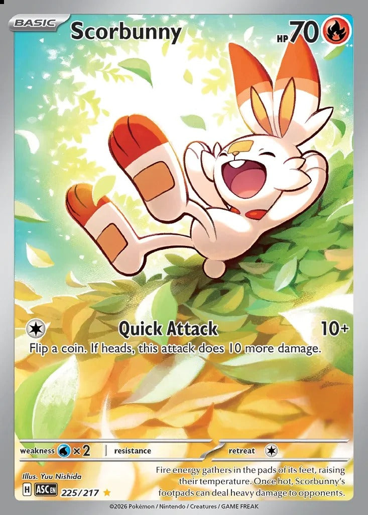 Scorbunny 225/217 Ascended Heroes Pokemon card, official image