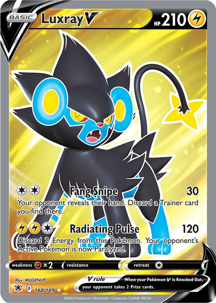 Luxray V 168/189 Astral Radiance Pokemon card, official image