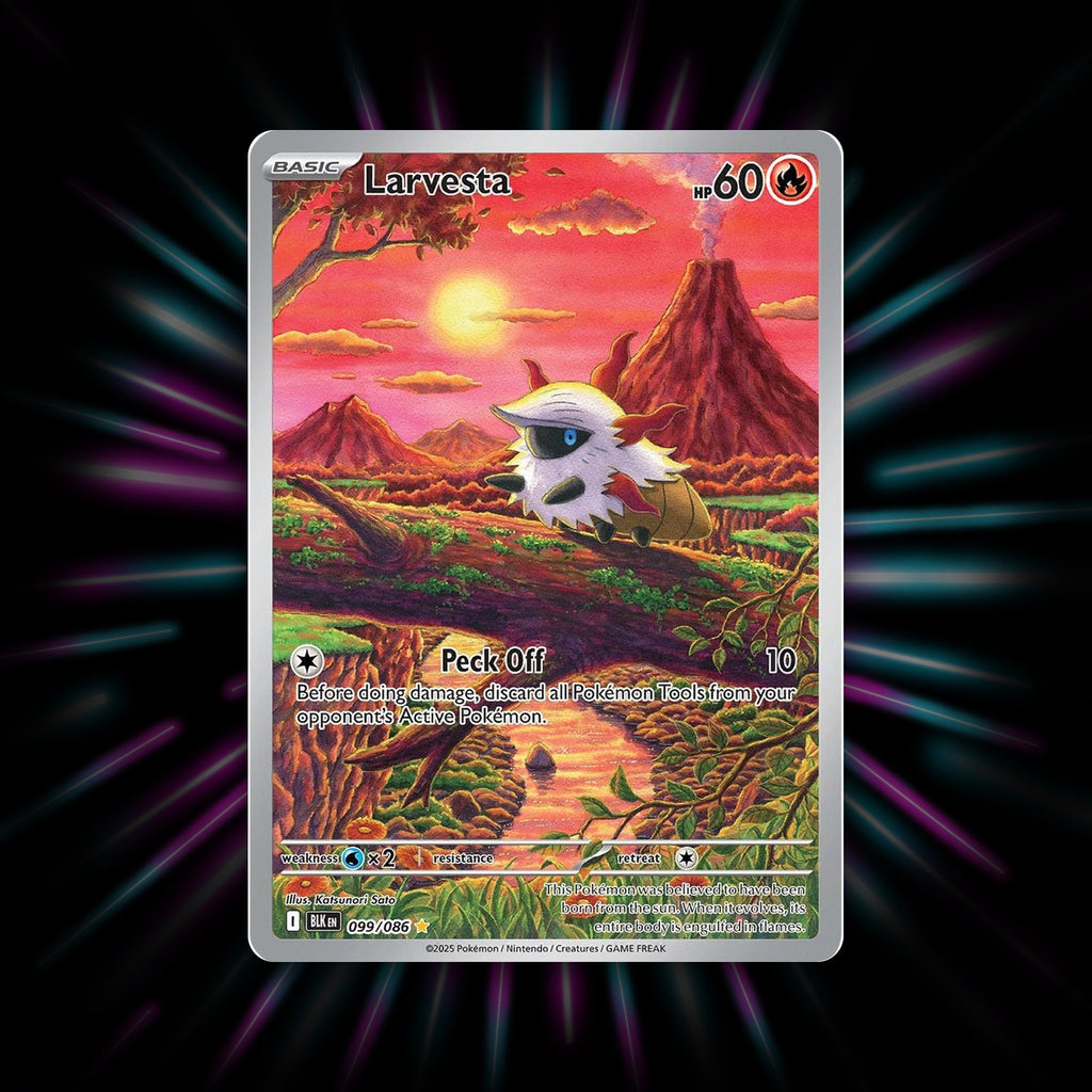Larvesta 099/086 Black Bolt Illustration Rare Pokemon card