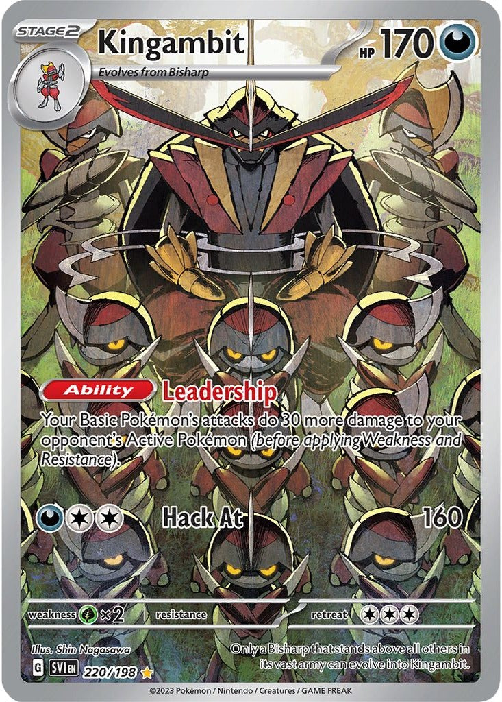 Kingambit 220/198 Scarlet & Violet Pokemon card, official image