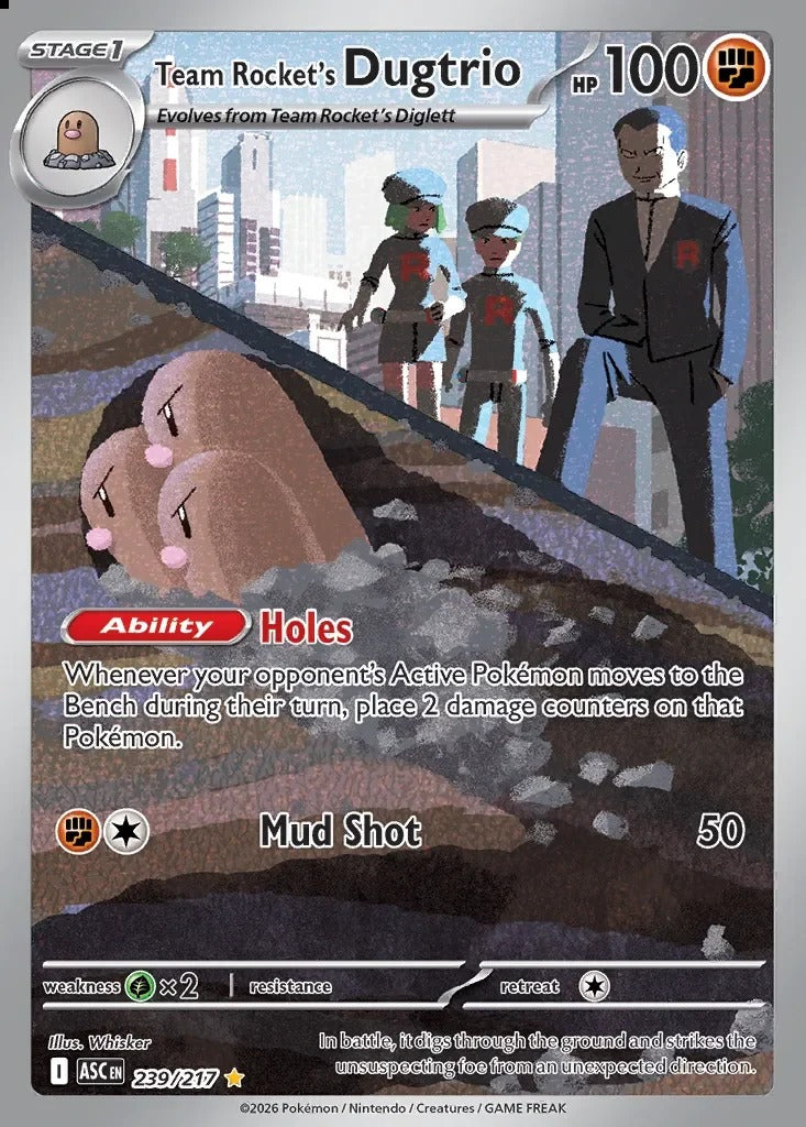 Team Rocket's Dugtrio 239/217 Ascended Heroes Pokemon card, official image