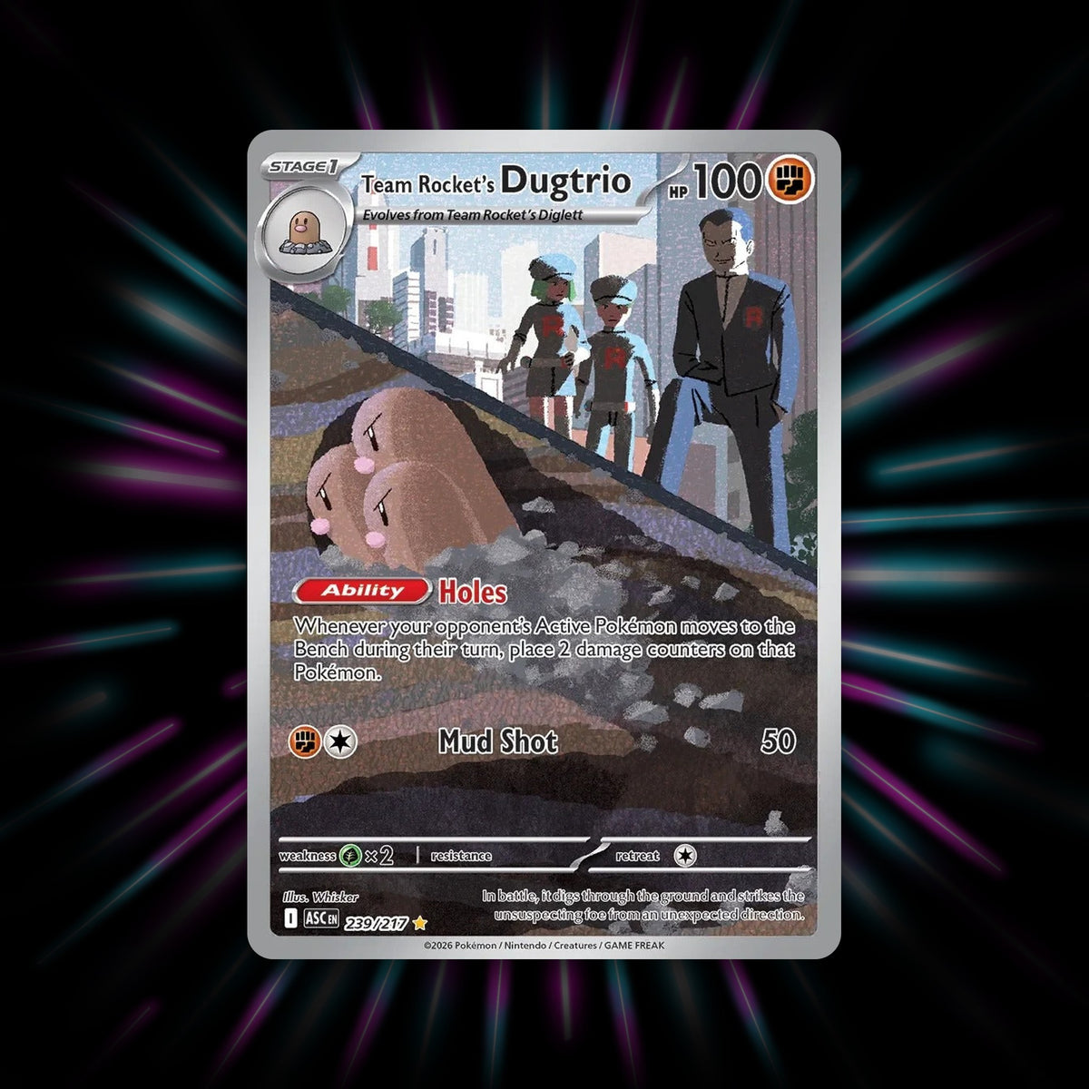 Team Rocket's Dugtrio 239/217 Ascended Heroes Pokemon card