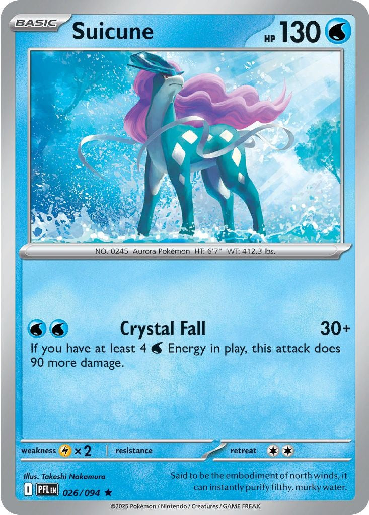 Suicune 026/094 Phantasmal Flames Pokemon card, official image