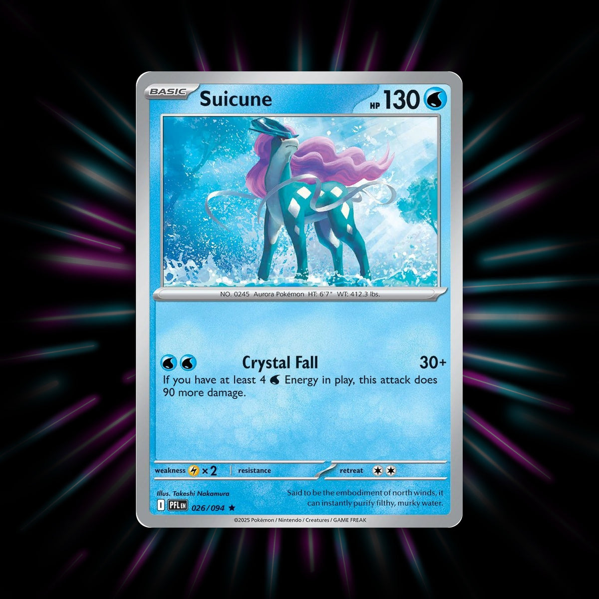 Suicune 026/094 Phantasmal Flames Pokemon card