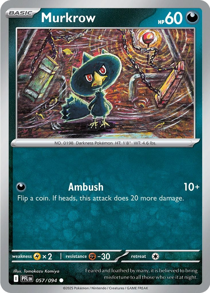 Murkrow 057/094 Phantasmal Flames Pokemon card, official image