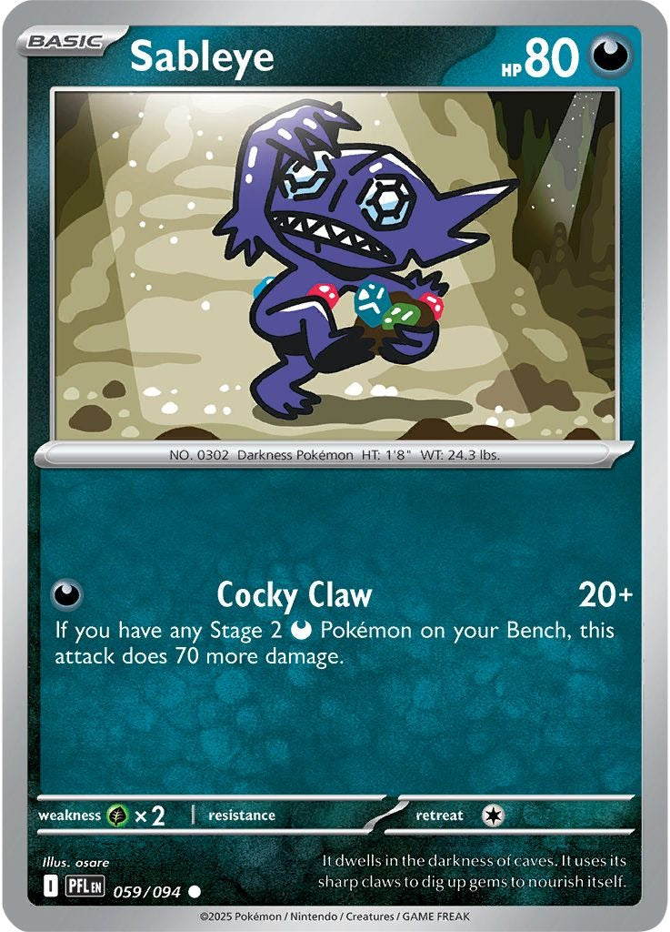 Sableye 059/094 Phantasmal Flames Pokemon card, official image