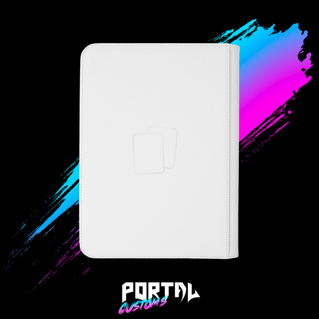 White Premium 9 Pocket Zip Binder - COVRD — Portal TCG