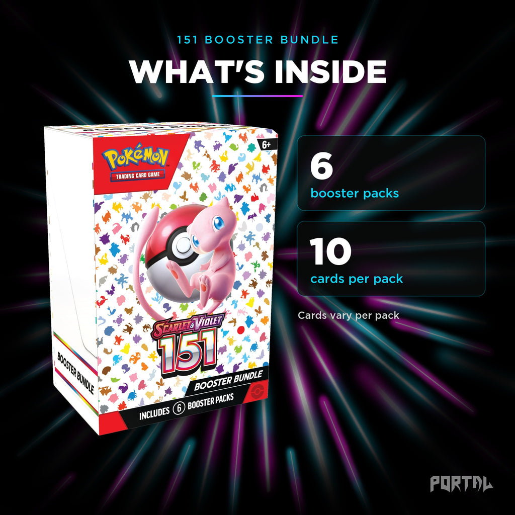 151 booster bundle, what's inside: 6 booster packs, Portal TCG