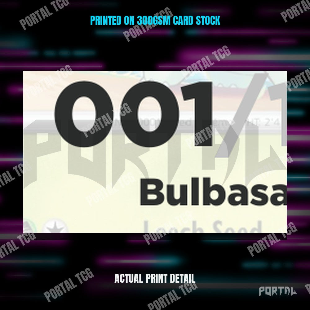 Close up of the print quality on a 151 placeholder card
