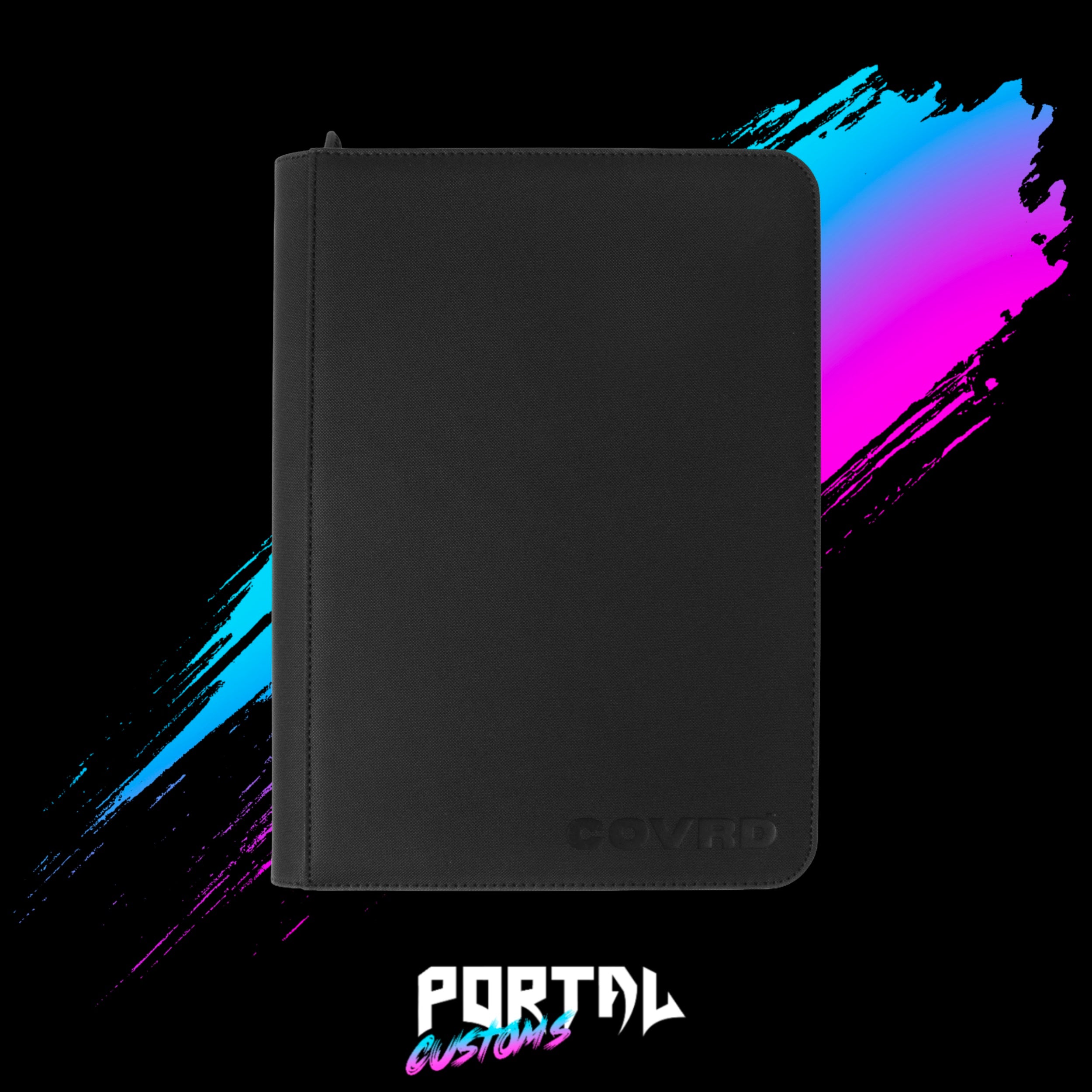 Black Premium 9 Pocket Zip Binder - COVRD — Portal TCG