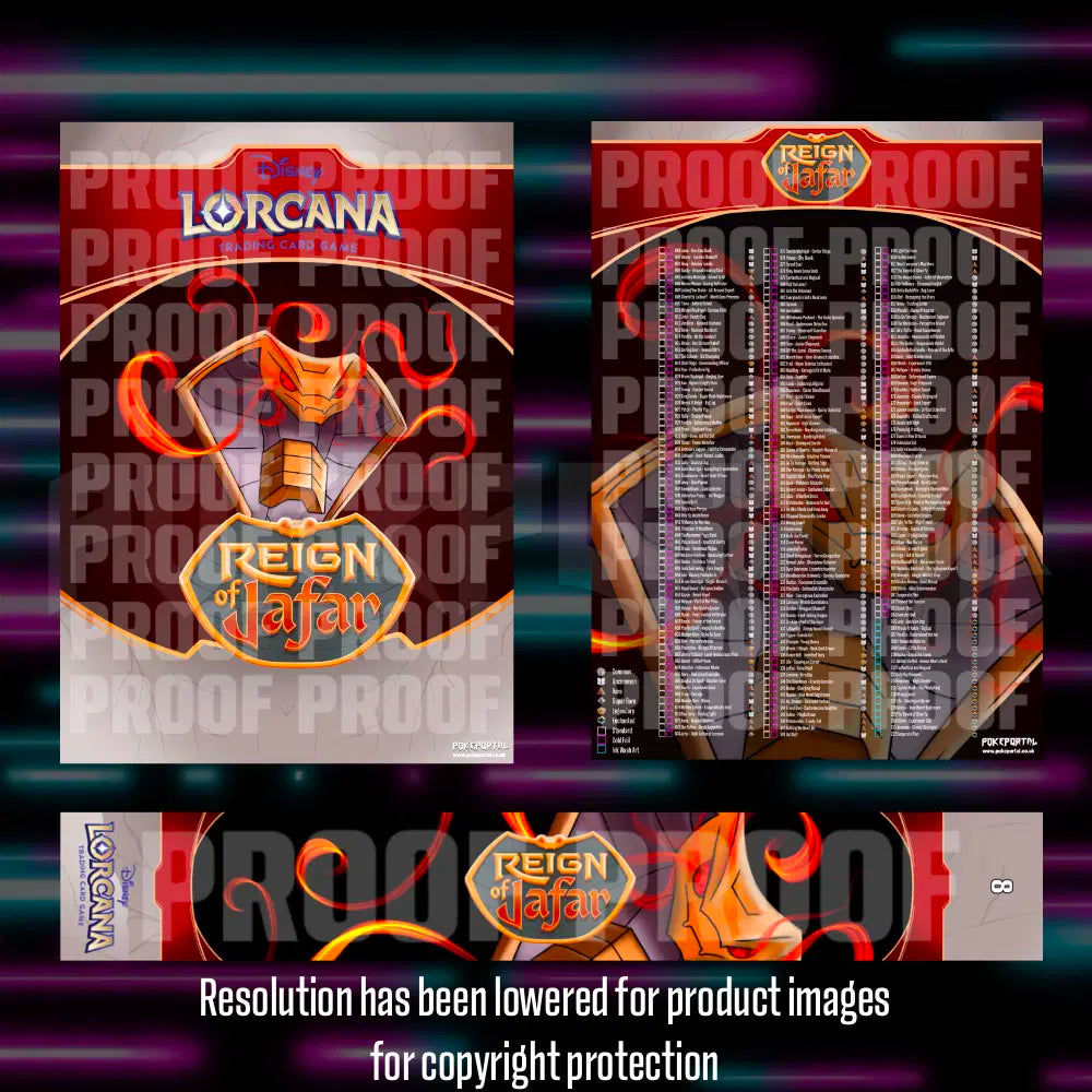 Disney Lorcana Reign Of Jafar Master Set Checklist Kit — Vinyl Binder Tracker