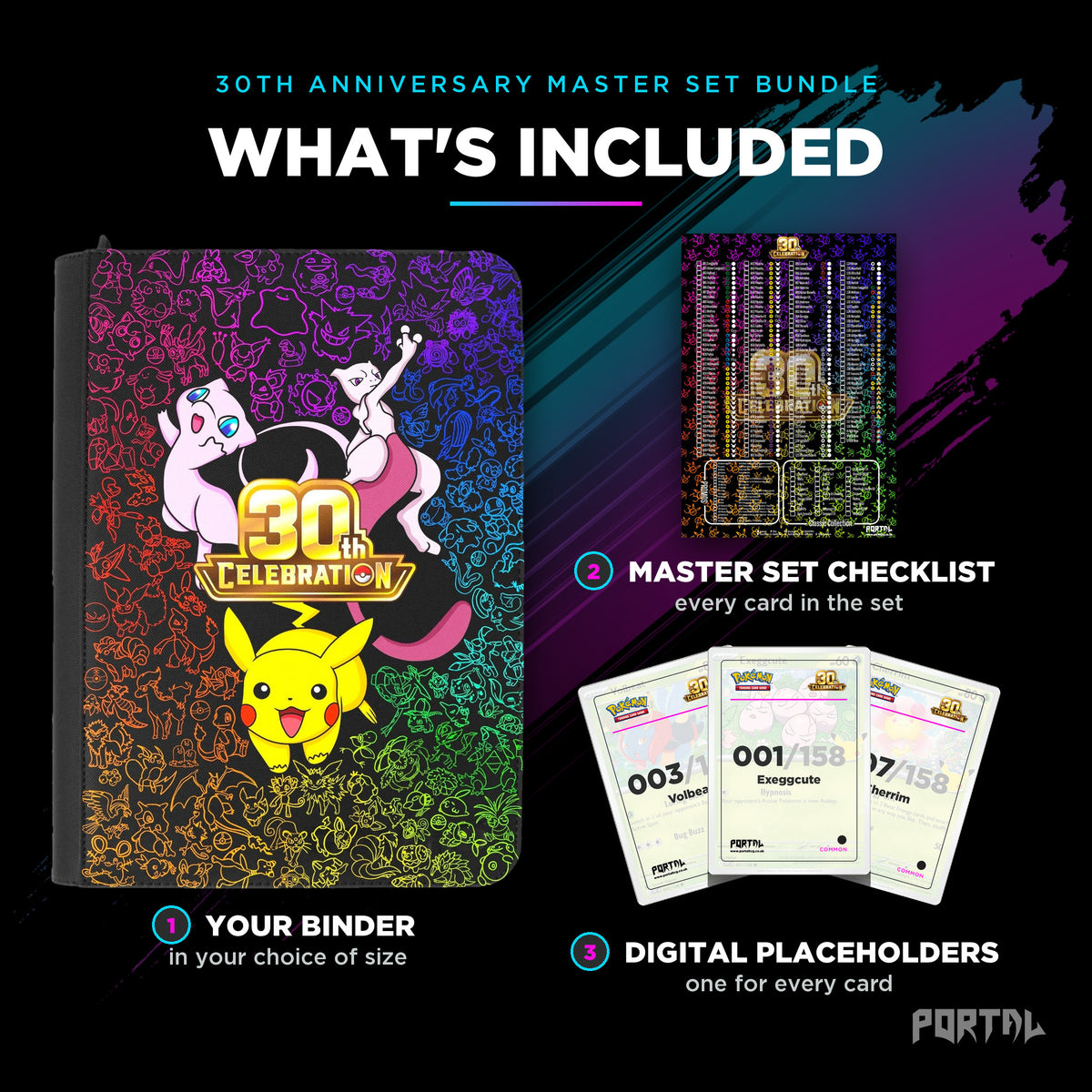 Pokemon 30th Anniversary English master set bundle, what's included, Portal TCG