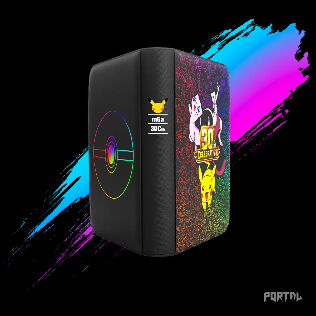 Pokemon 30th Anniversary premium binder, back, spine and front together, Portal TCG