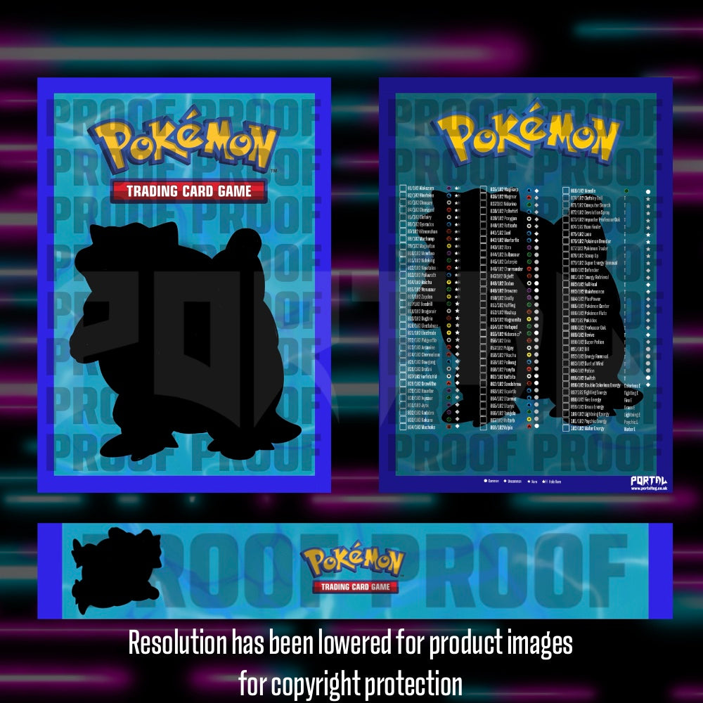 Pokemon Base Set master set checklist vinyl sticker kit, sheet 4, Portal Customs