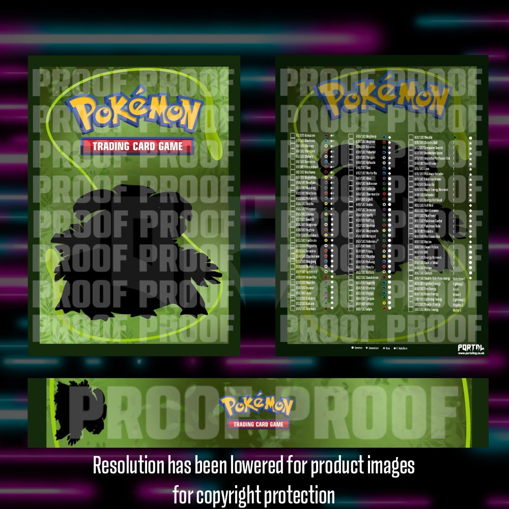 Pokemon Base Set master set checklist vinyl sticker kit, sheet 7, Portal Customs