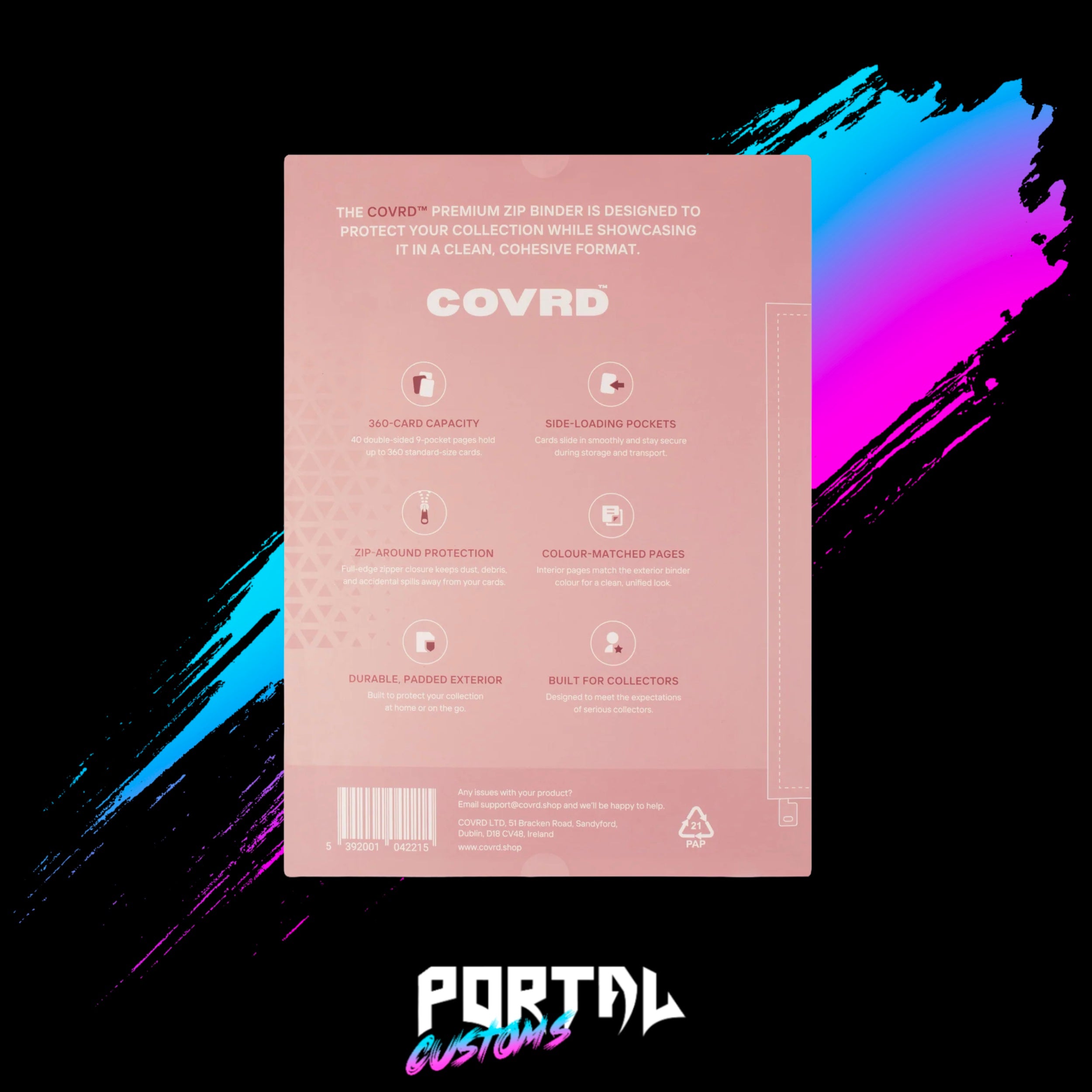 Blush Pink Premium 9 Pocket Zip Binder - COVRD — Portal TCG