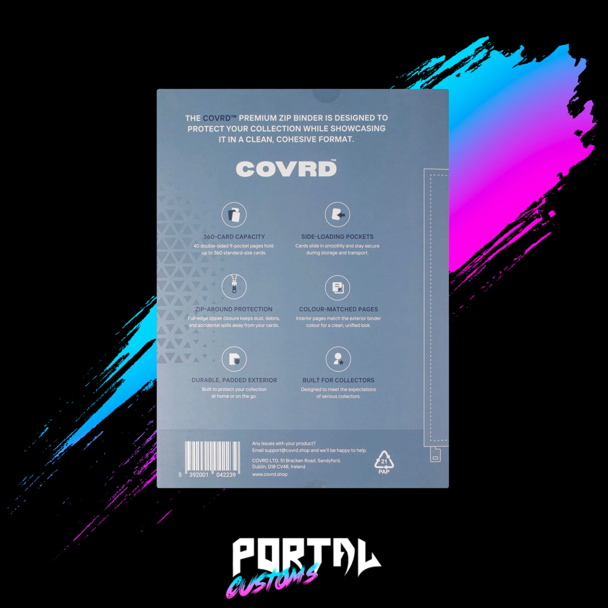 Steel Blue Premium 9 Pocket Zip Binder - COVRD — Portal TCG