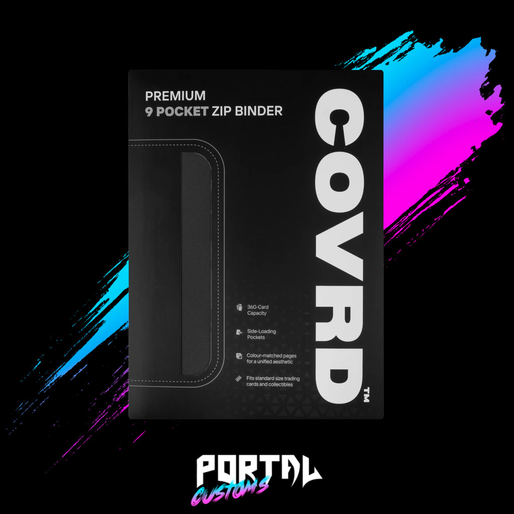 Black Premium 9 Pocket Zip Binder - COVRD — Portal TCG