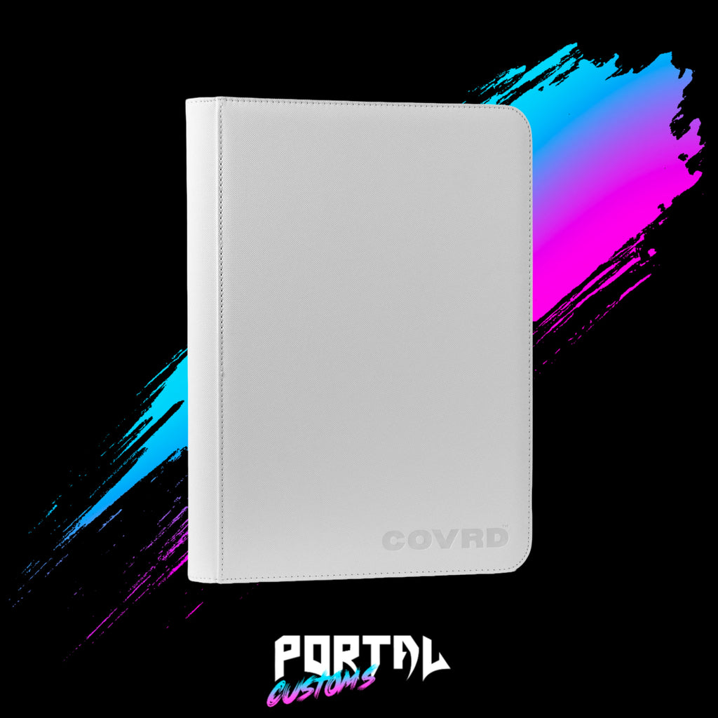 White Premium 9 Pocket Zip Binder - COVRD — Portal TCG