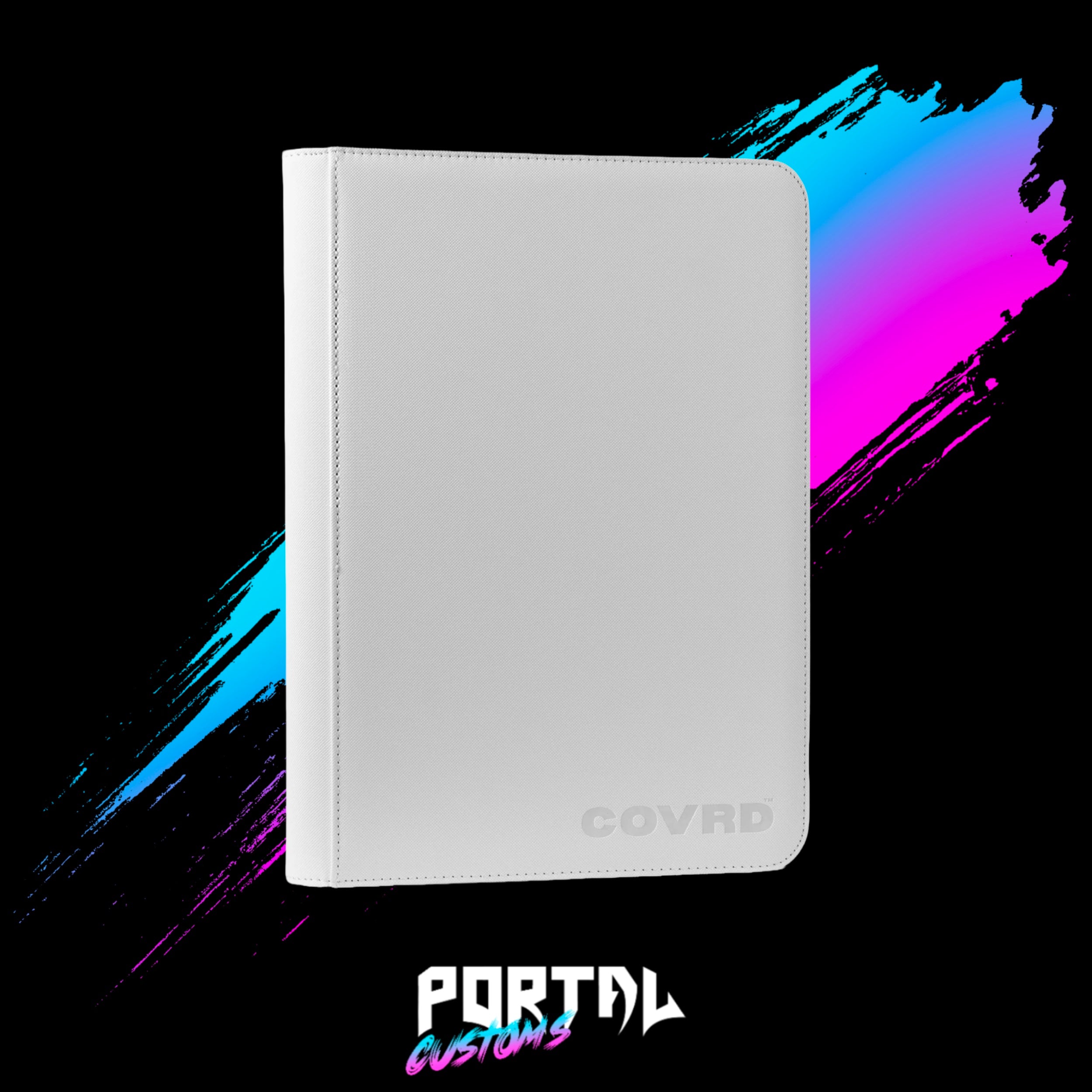 White Premium 9 Pocket Zip Binder - COVRD — Portal TCG