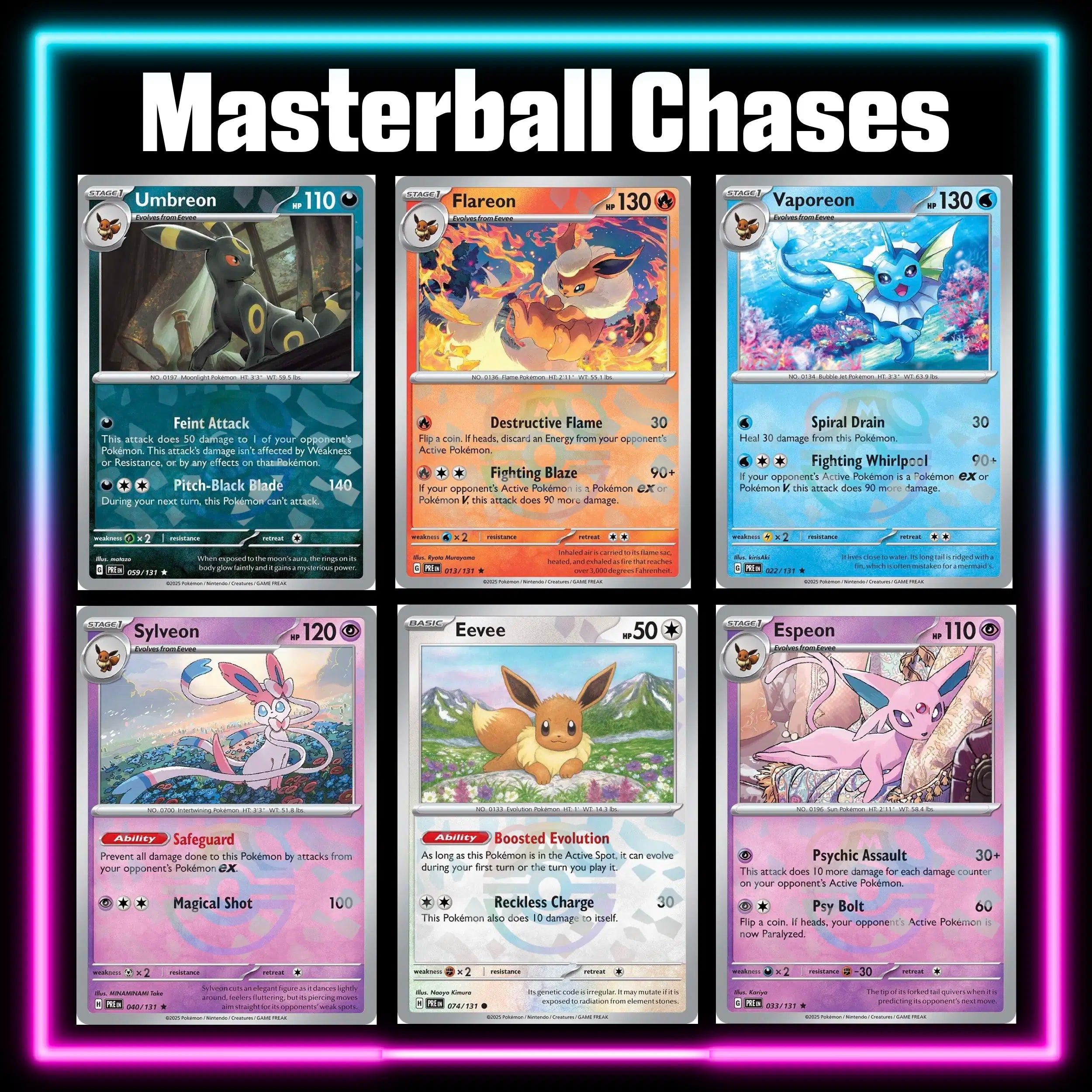 Pokemon Prismatic Evolutions master set checklist vinyl sticker kit, sheet 6, Portal Customs