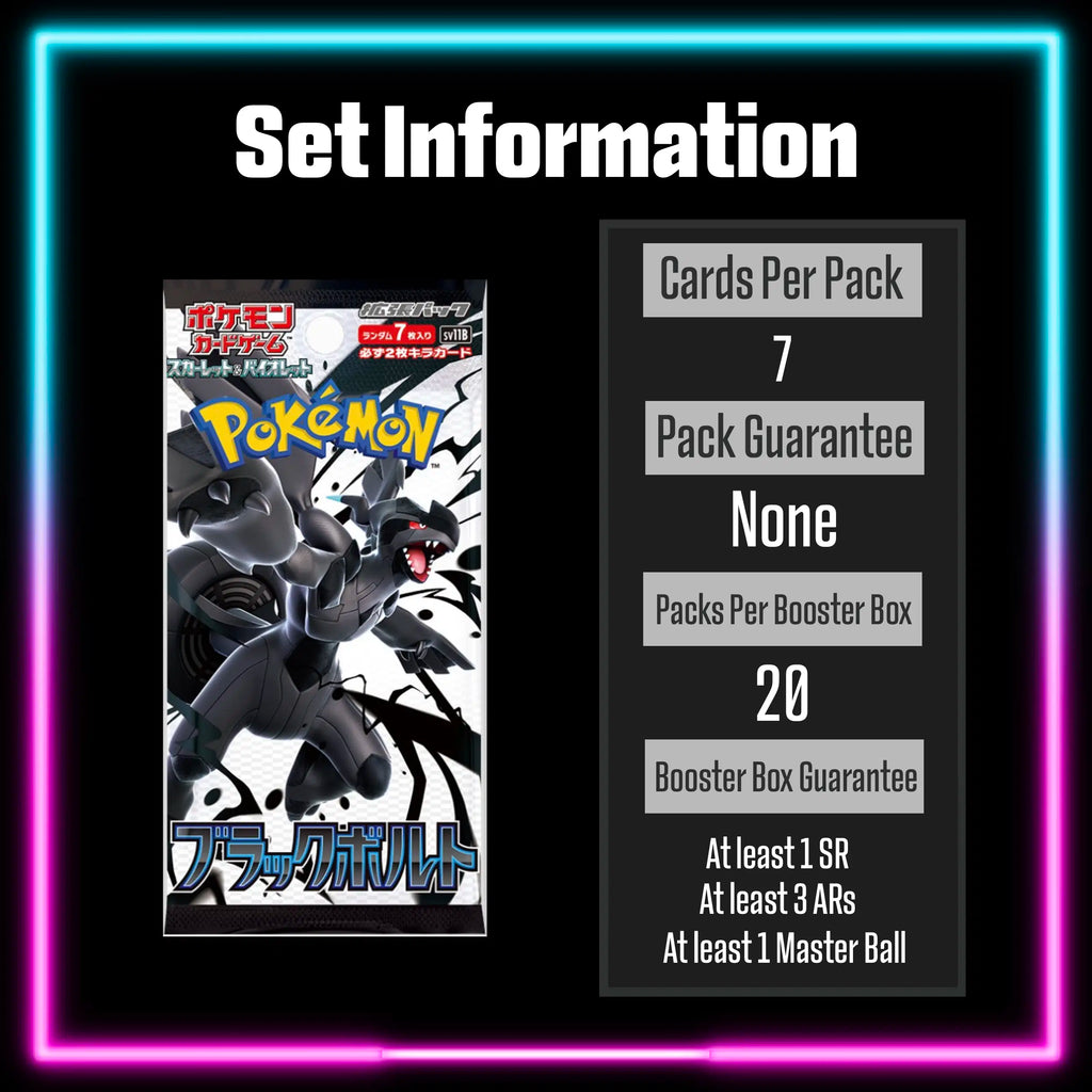 Pokemon Black Bolt Japanese master set checklist vinyl sticker kit, sheet 7, Portal Customs