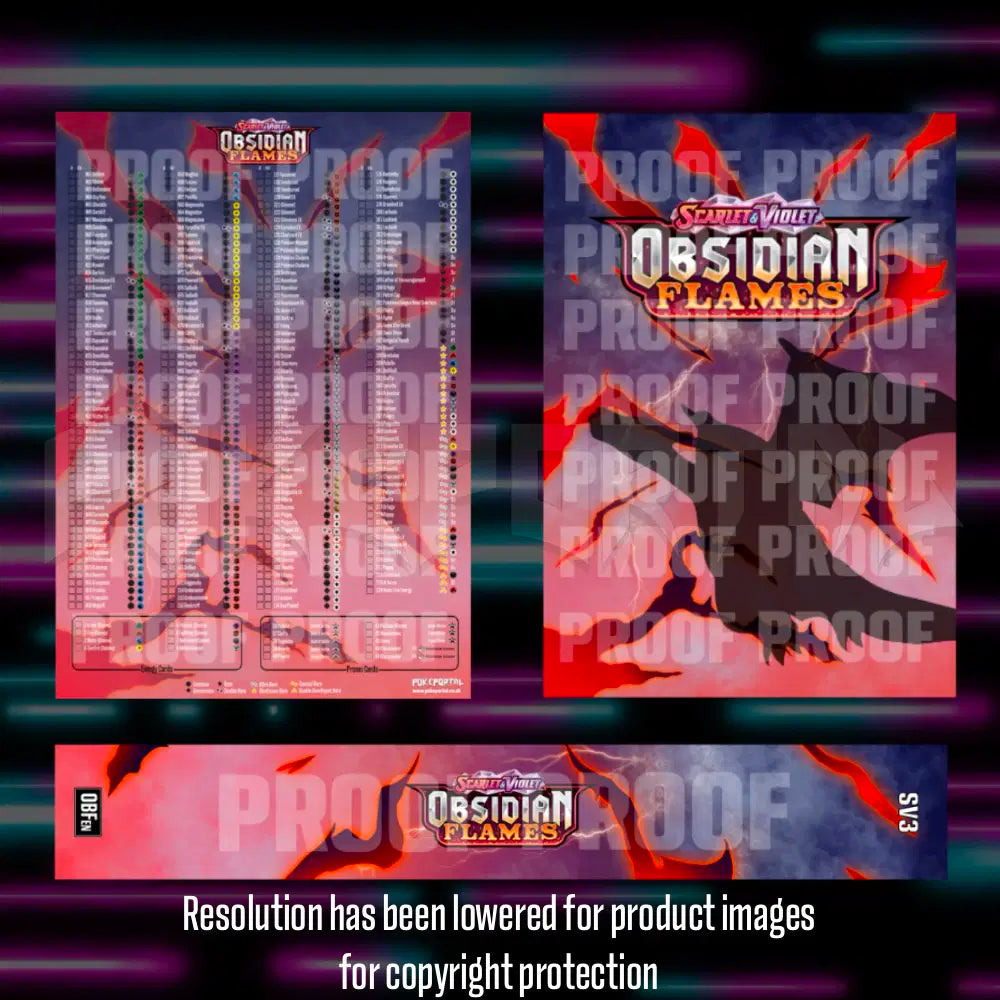 Pokemon Obsidian Flames master set checklist vinyl sticker kit by Portal Customs