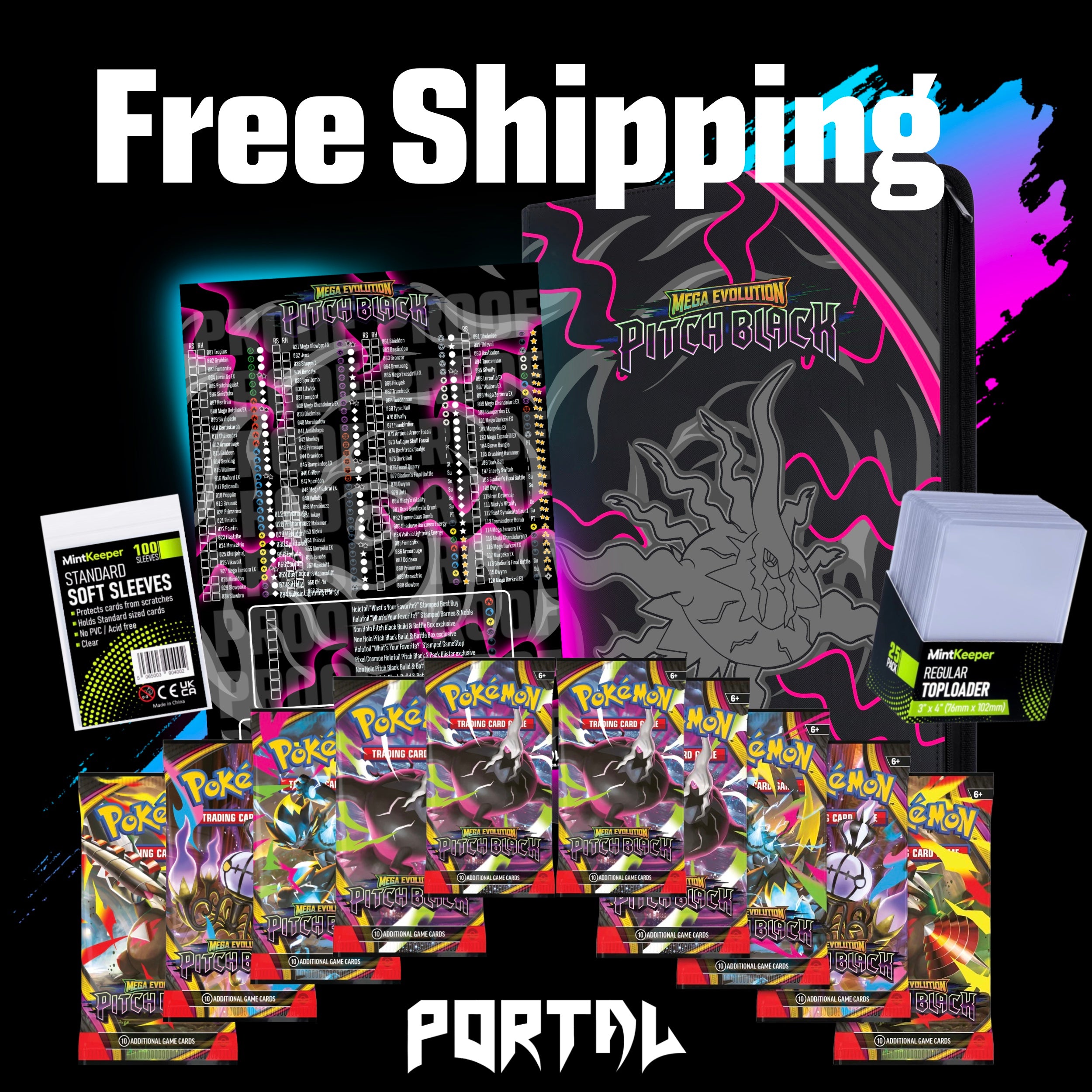 Pitch Black Master Set Collector's Bundle — Binder, Checklist & 10 Booster Packs