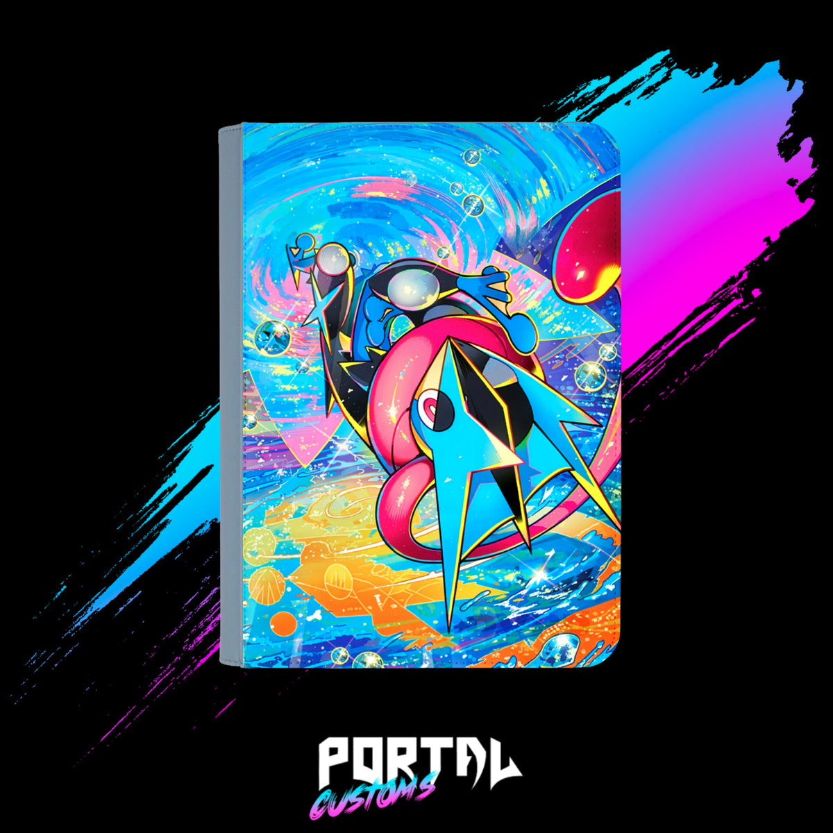 Pokemon Chaos Rising Mega Greninja premium printed binder without set logo, front cover, Portal TCG