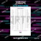 The free Abyss Eye master set checklist included with the placeholders