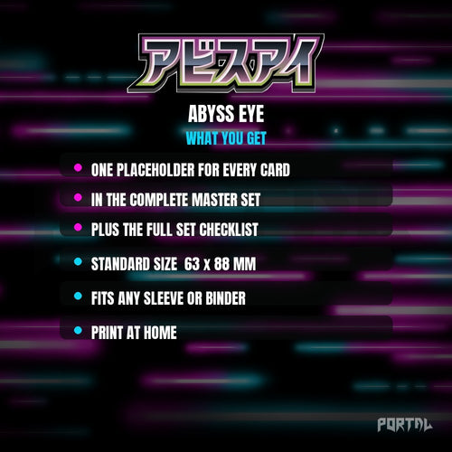 Abyss Eye master set placeholders, what you get, Portal TCG