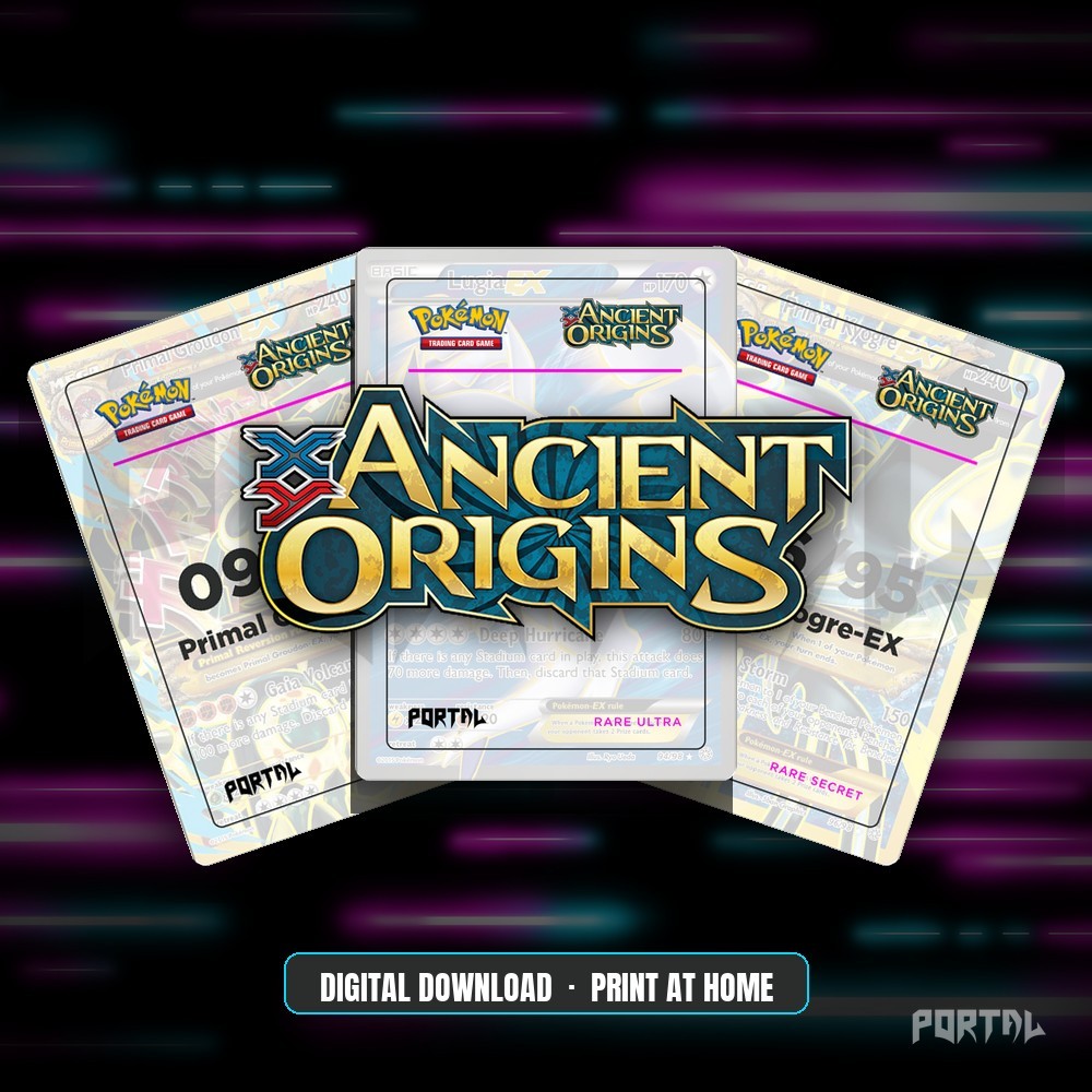 Pokemon Ancient Origins master set placeholders, digital download, Portal TCG