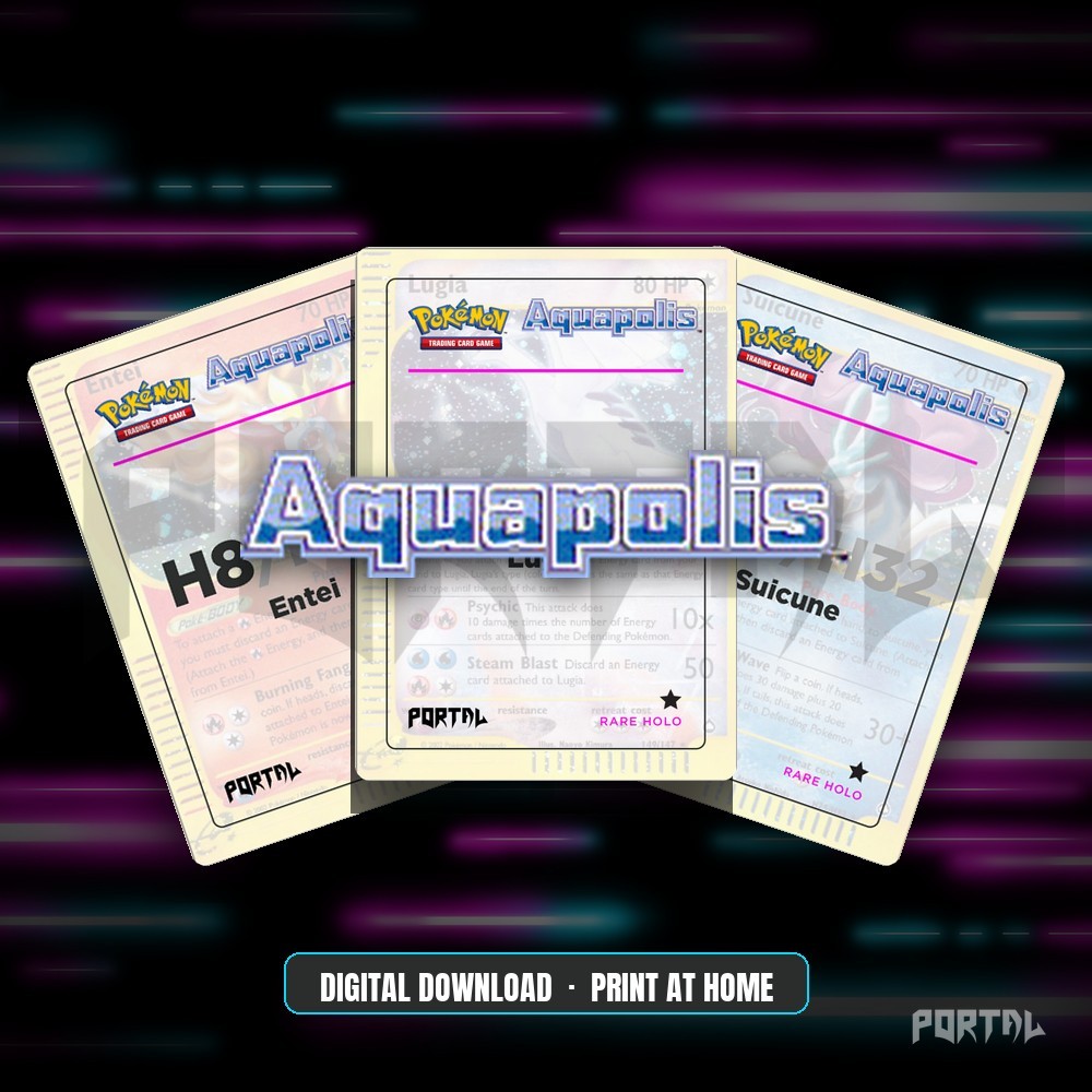 Pokemon Aquapolis master set placeholders, digital download, Portal TCG