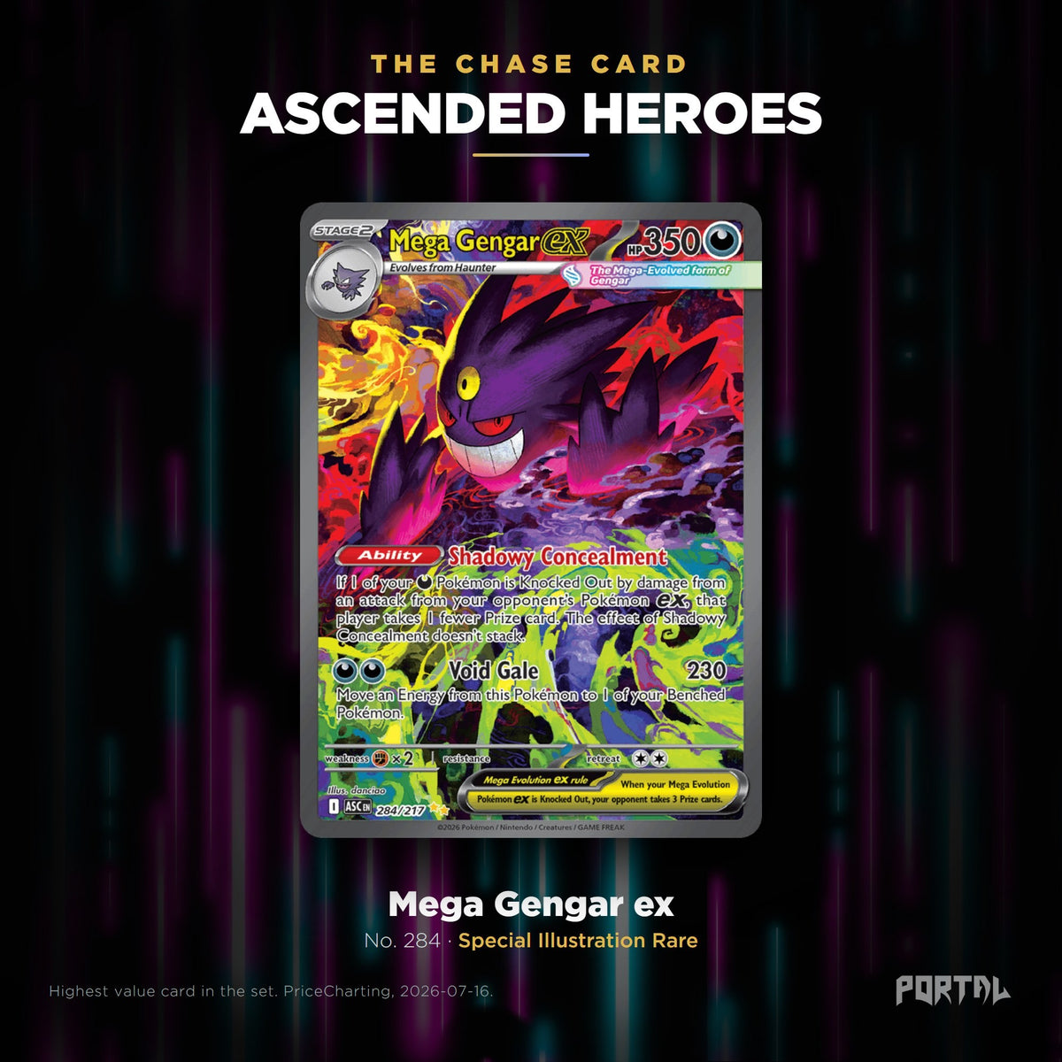 Pokemon Ascended Heroes booster pack, chase card, Portal TCG
