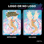 Pokemon Ascended Heroes Mega Dragonite premium binder, with logo and without logo side by side, Portal TCG
