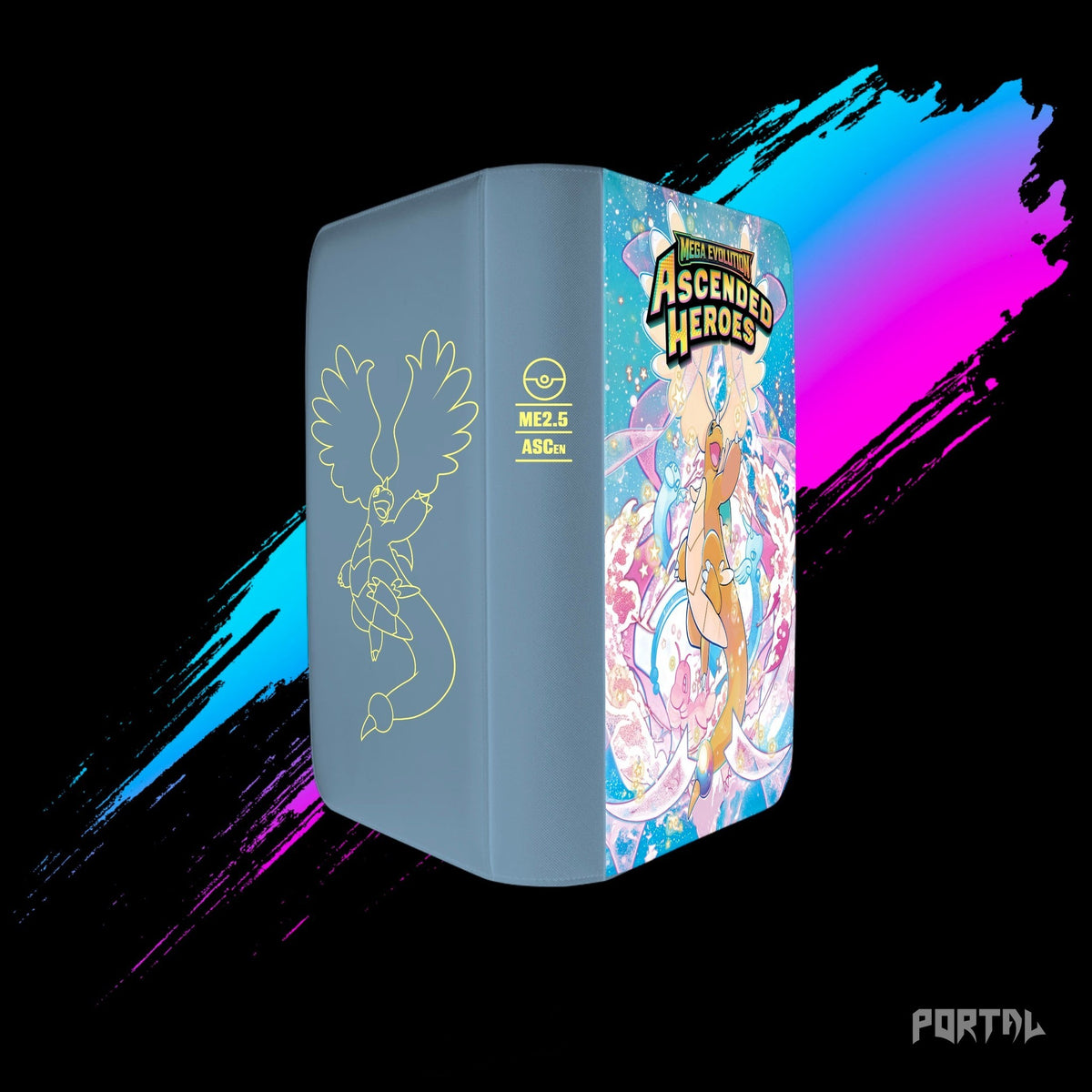 Pokemon Ascended Heroes Mega Dragonite premium collector's bundle, premium binder angled view, Portal TCG