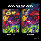 Pokemon Ascended Heroes Mega Gengar premium binder, with logo and without logo side by side, Portal TCG