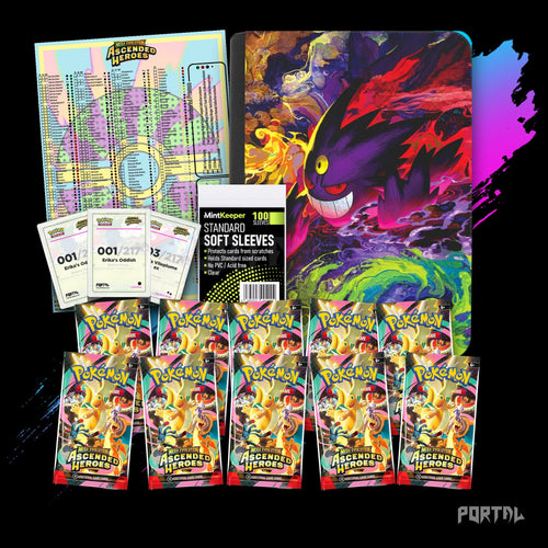 Pokemon Ascended Heroes Mega Gengar premium collector's bundle, everything included, binder without set logo, Portal TCG