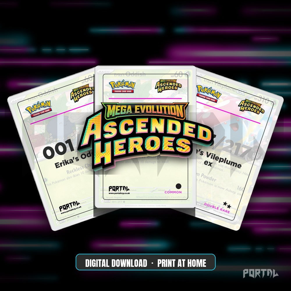 Pokemon Ascended Heroes master set placeholders, digital download, Portal TCG