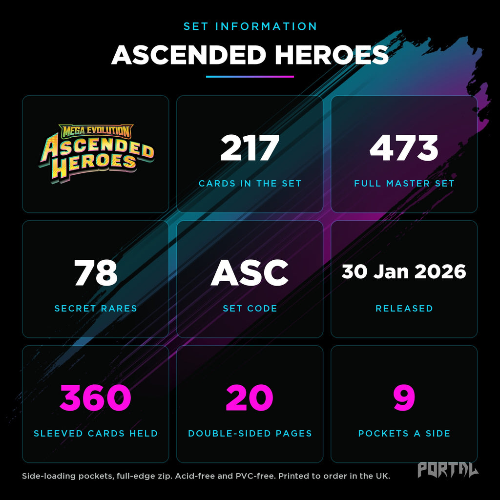 Pokemon Ascended Heroes standard binder, set information, Portal TCG